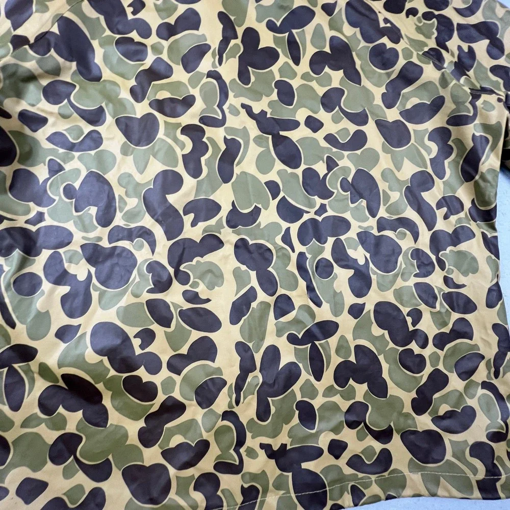 Unbranded Rain Jacket Mens XL Green Camo Duck Hunter Vintage Hooded Slicker Coat